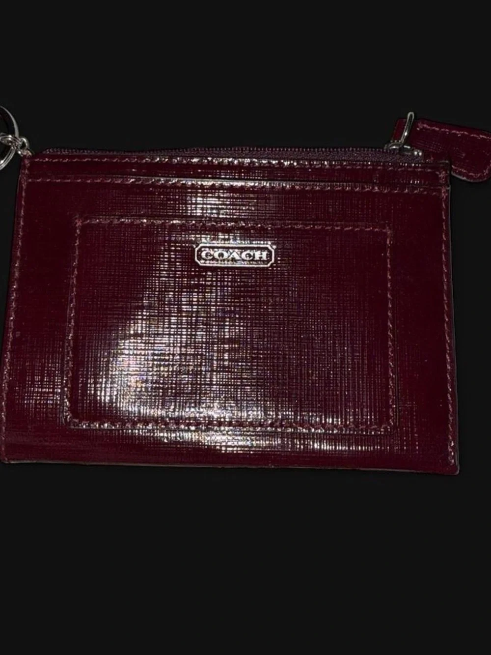 Vintage Coach burgundy cardholder